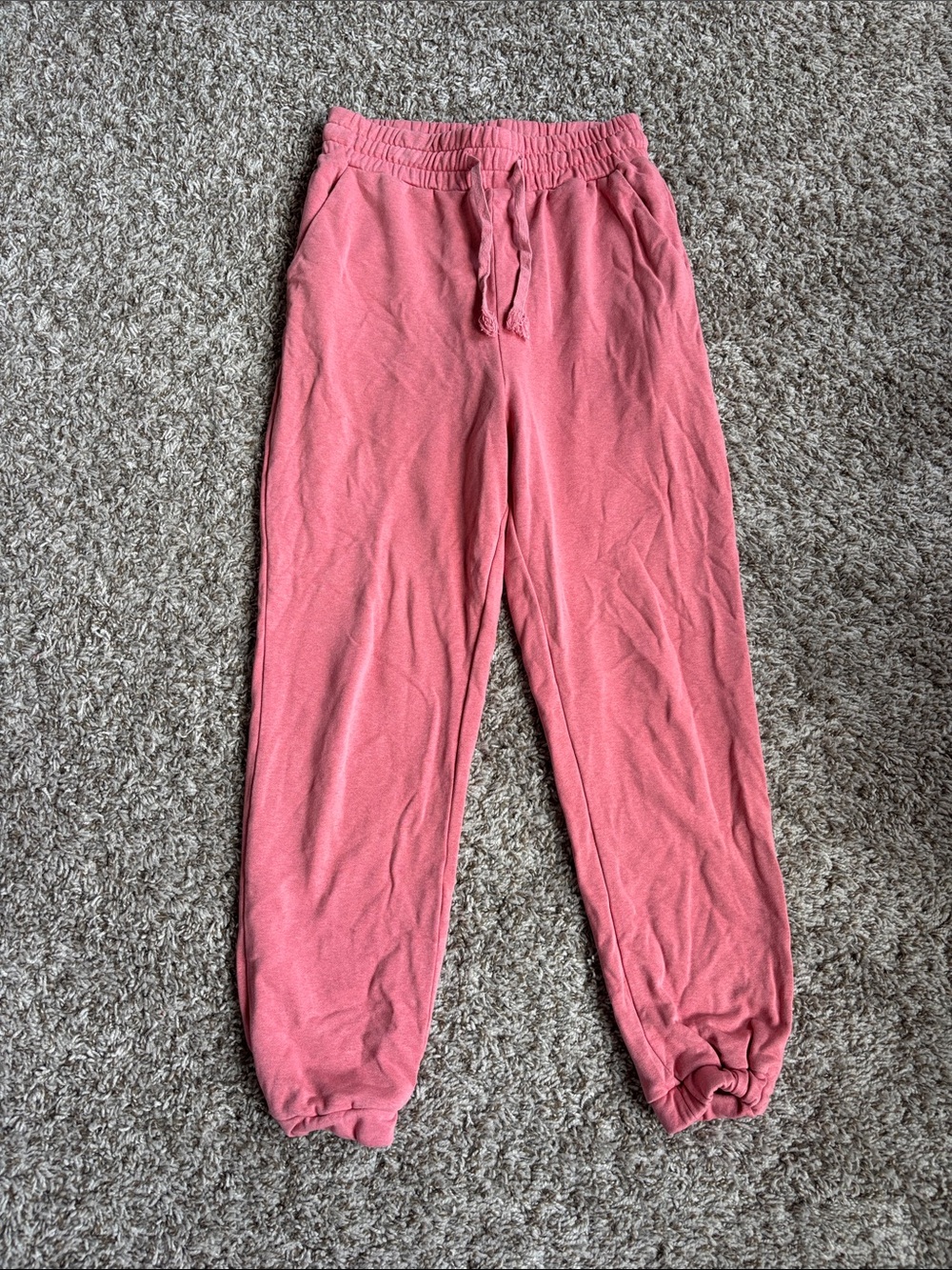 She + Sky Coral Pink Drawstring Jogger Pants